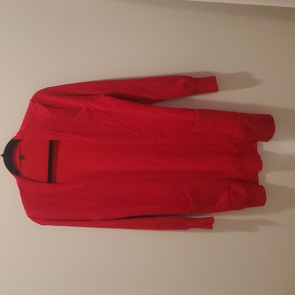 Adorable Long Red Cardigan Size S - Picture 1 of 5
